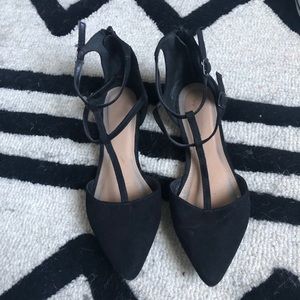 Charlotte Russe T strap pointed toe flats